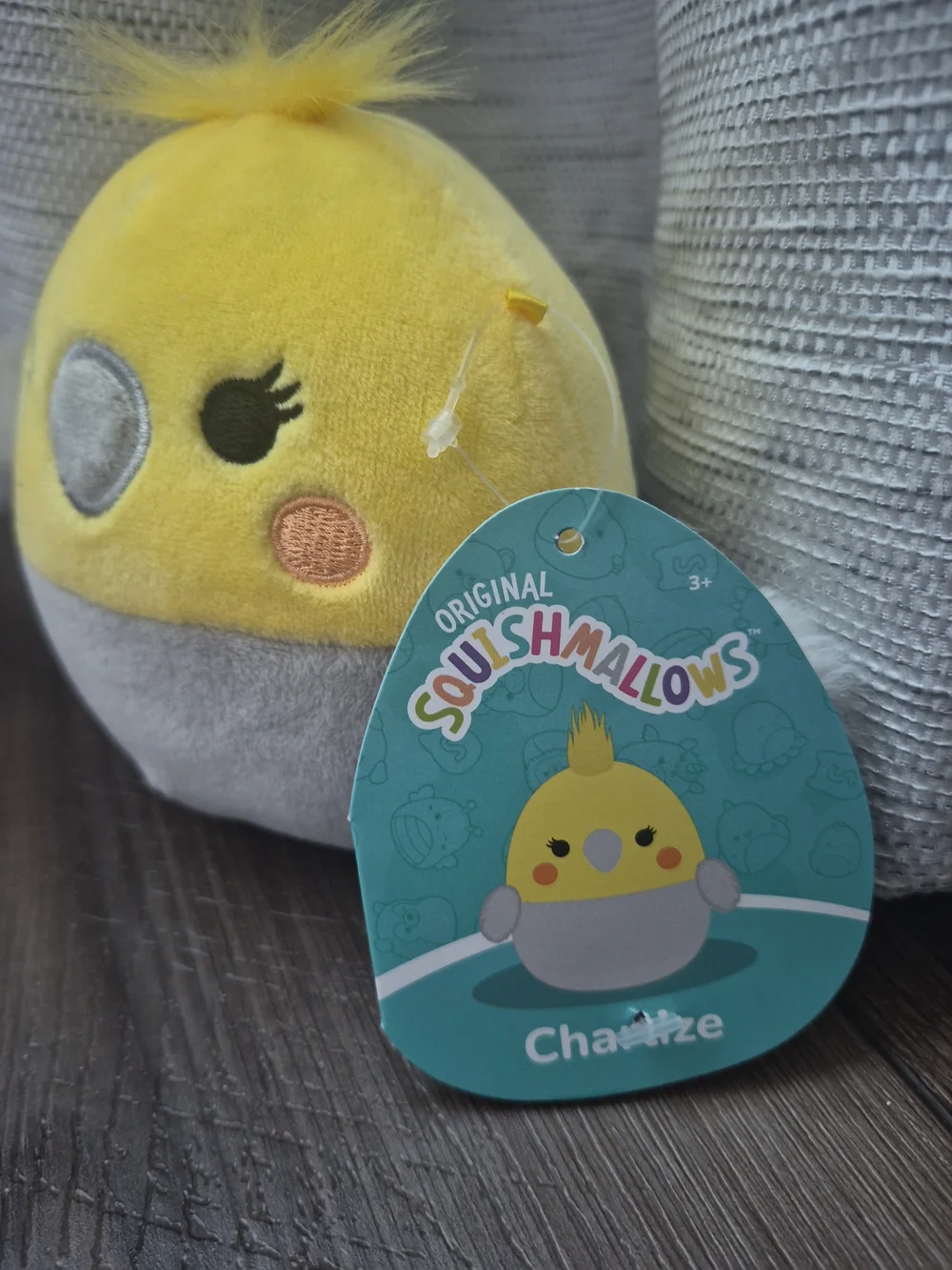 Original Squishmallows Yellow Gray Cockatiel Plush - Charlize